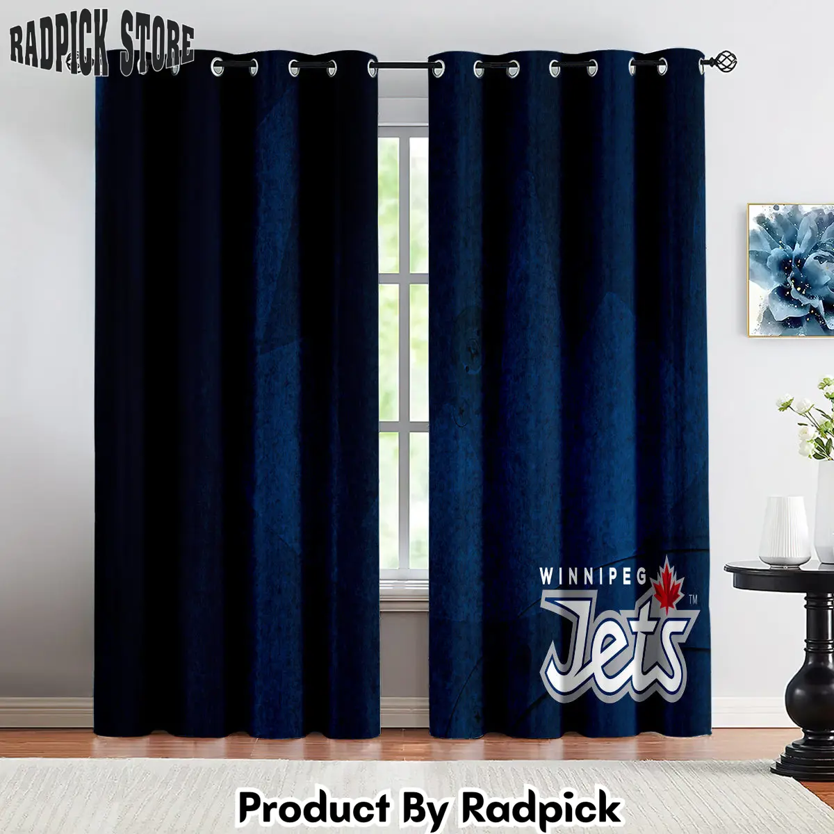 Radpick winnipeg jets hockey league curtains drapes for window treatment set 7 rp85227